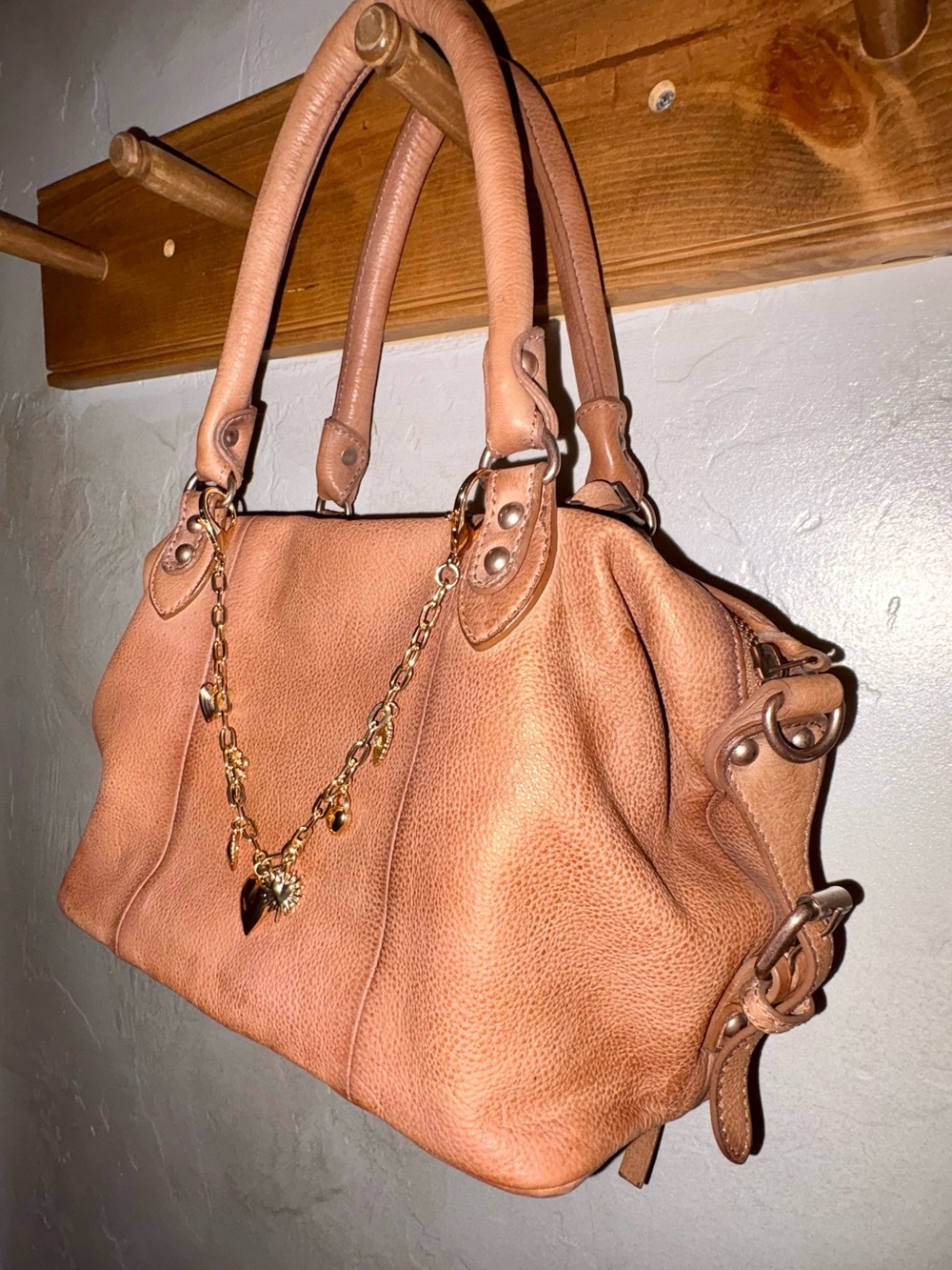 Free People x WTF Baby Emerson Leather Shoulder Bag in Saddle - Picture 12 of 15